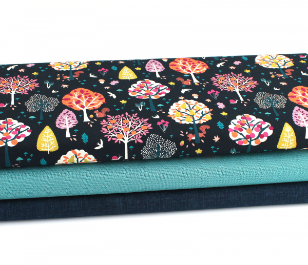 Designer- Baumwollstoff Woodland Wander Bäume(10 cm)